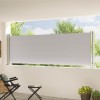 Szürke behúzható oldalsó terasznapellenző 117 x 600 cm