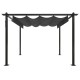 Antracitszürke kerti pavilon behúzható tetővel 3 x 3 m