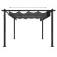 Antracitszürke kerti pavilon behúzható tetővel 3 x 3 m