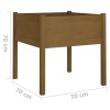 Mézbarna tömör fenyőfa kerti virágtartó 70 x 70 x 70 cm