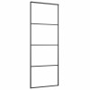 Fekete matt esg üveg és alumínium tolóajtó 76 x 205 cm