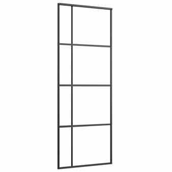 Fekete matt esg üveg és alumínium tolóajtó 76x205 cm