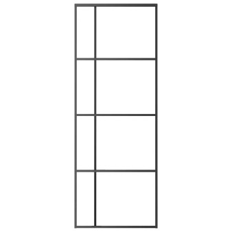 Fekete matt esg üveg és alumínium tolóajtó 76x205 cm