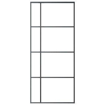Fekete esg üveg és alumínium tolóajtó 90 x 205 cm