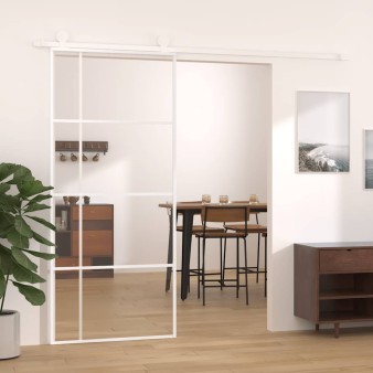 Fehér esg üveg és alumínium tolóajtó 90x205 cm