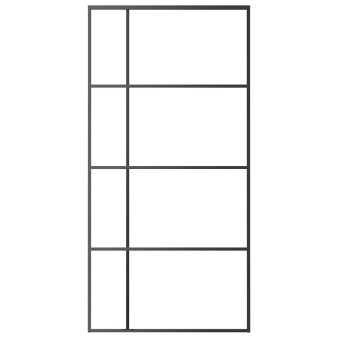 Fekete esg üveg és alumínium tolóajtó 102,5x205 cm
