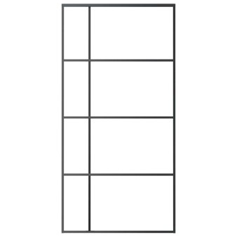 Fekete matt esg üveg és alumínium tolóajtó 102,5x205 cm