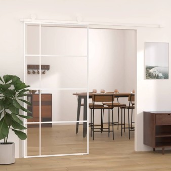 Fehér esg üveg és alumínium tolóajtó 102,5x205 cm