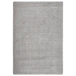 Világosszürke csúszásmentes bozontos szőnyeg 120 x 170 cm