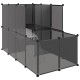Fekete polipropilén és acél kisállatketrec 142 x 74 x 93 cm Fekete polipropilén és acél kisállatketrec 142 x 74 x 93 cm