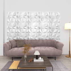 24 darab gyémánt fehér színű 3d fali panel 50 x 50 cm 6 m²