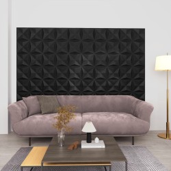 24 darab origami fekete 3d fali panel 50 x 50 cm 6 m²