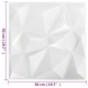 12 darab gyémánt fehér 3d fali panel 50 x 50 cm 3 m² 12 darab gyémánt fehér 3d fali panel 50 x 50 cm 3 m²