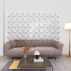 12 darab origamifehér 3d fali panel 50 x 50 cm 3 m²
