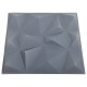 12 darab gyémánt szürke 3d fali panel 50 x 50 cm 3 m² 12 darab gyémánt szürke 3d fali panel 50 x 50 cm 3 m²