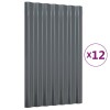 12 db antracitszürke horganyzott acél tetőpanel 60x36 cm