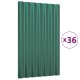 36 db zöld porszórt acél tetőpanel 60x36 cm