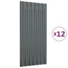 12 db antracitszürke horganyzott acél tetőpanel 80x36 cm