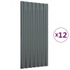 12 db antracitszürke horganyzott acél tetőpanel 80x36 cm