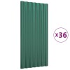 36 db zöld horganyzott acél tetőpanel 80 x 36 cm