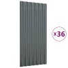 36 db antracitszürke horganyzott acél tetőpanel 80x36 cm