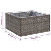Szürke polyrattan kerti ültetőláda 80 x 80 x 40 cm