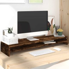 Füstös tölgy színű szerelt fa monitorállvány 100 x 24 x 13 cm