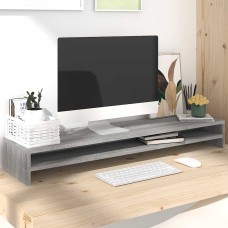 Szürke sonoma színű szerelt fa monitorállvány 100 x 24 x 13 cm