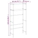 2 szintes fekete vas mosógép feletti tárolóállvány 69x28x143 cm 2 szintes fekete vas mosógép feletti tárolóállvány 69x28x143 cm