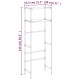2 szintes fekete vas wc feletti tárolóállvány 53,5x28x143 cm 2 szintes fekete vas wc feletti tárolóállvány 53,5x28x143 cm