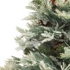 Zöld pvc és pe megvilágított karácsonyfa fenyőtobozzal 150 cm