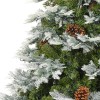 Zöld pvc és pe megvilágított karácsonyfa fenyőtobozzal 195 cm
