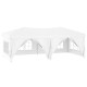 Fehér összecsukható rendezvénysátor oldalfalakkal 3 x 6 m