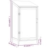 Antracitszürke tömör fenyőfa kerti fészer 55 x 52 x 112 cm