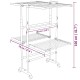 2-szintes ezüst ruhaszárító állvány kerekekkel 60x70x106 cm