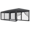 Antracit hdpe rendezvénysátor 8 hálós oldalfallal 3x9 m