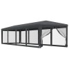 Antracitszürke hdpe rendezvénysátor 10 hálós oldalfallal 3x12 m