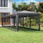Antracitszürke hdpe rendezvénysátor 10 hálós oldalfallal 3x12 m
