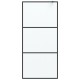 Fekete esg tejüveg zuhanyfal küszöb nélküli zuhanyhoz 90x195 cm