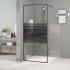 Fekete átlátszó esg üveg zuhanyfal 90x195 cm