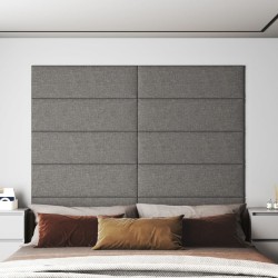 12 db világosszürke szövet fali panel 90x30 cm 3,24 m²