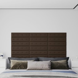 12 db barna műbőr fali panel 60 x 15 cm 1,08 m²