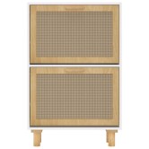 Fehér szerelt fa és természetes rattan cipőszekrény 52x25x80 cm