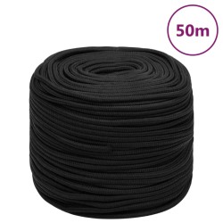 Teljesen fekete polipropilén hajókötél 10 mm 50 m