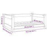 Tömör fenyőfa kutyaágy 75,5x55,5x28 cm Tömör fenyőfa kutyaágy 75,5x55,5x28 cm