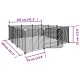 12 paneles fekete acél kisállatketrec ajtóval 35 x 35 cm