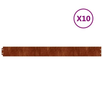 10 db rugalmas corten acél gyepszegély 10 x 103 cm