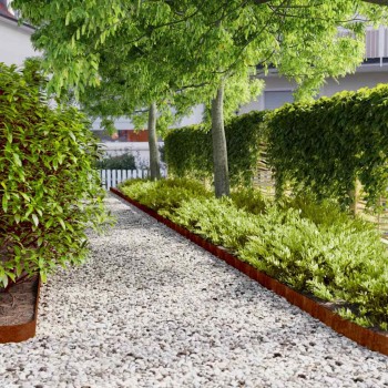 10 db rugalmas corten acél gyepszegély 10 x 103 cm