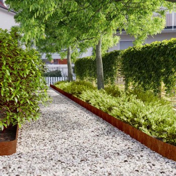 10 db rugalmas corten acél gyepszegély 15 x 103 cm