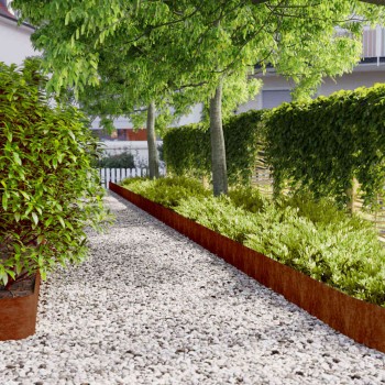 10 db rugalmas corten acél gyepszegély 20 x 103 cm